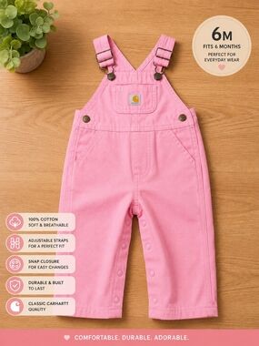 Carhartt Pink Baby Girls Overalls